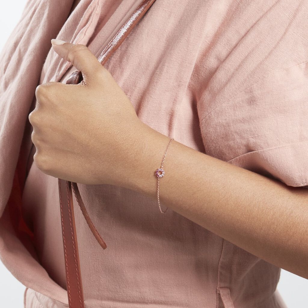 Bracelet Pavel Argent Rose Oxyde De Zirconium