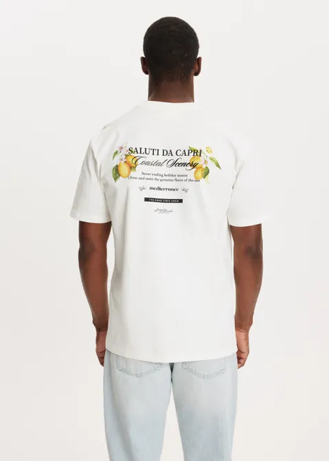 T-shirt met print capri off-white (WIT.O)