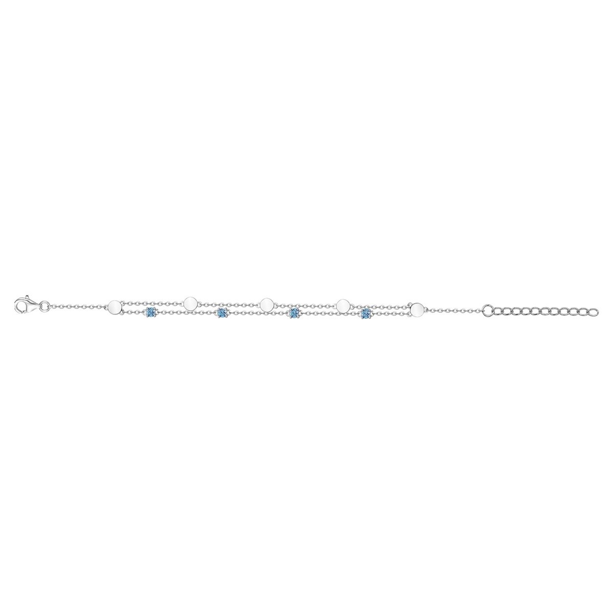 Bracelet en Argent avec spinelle bleu topaze