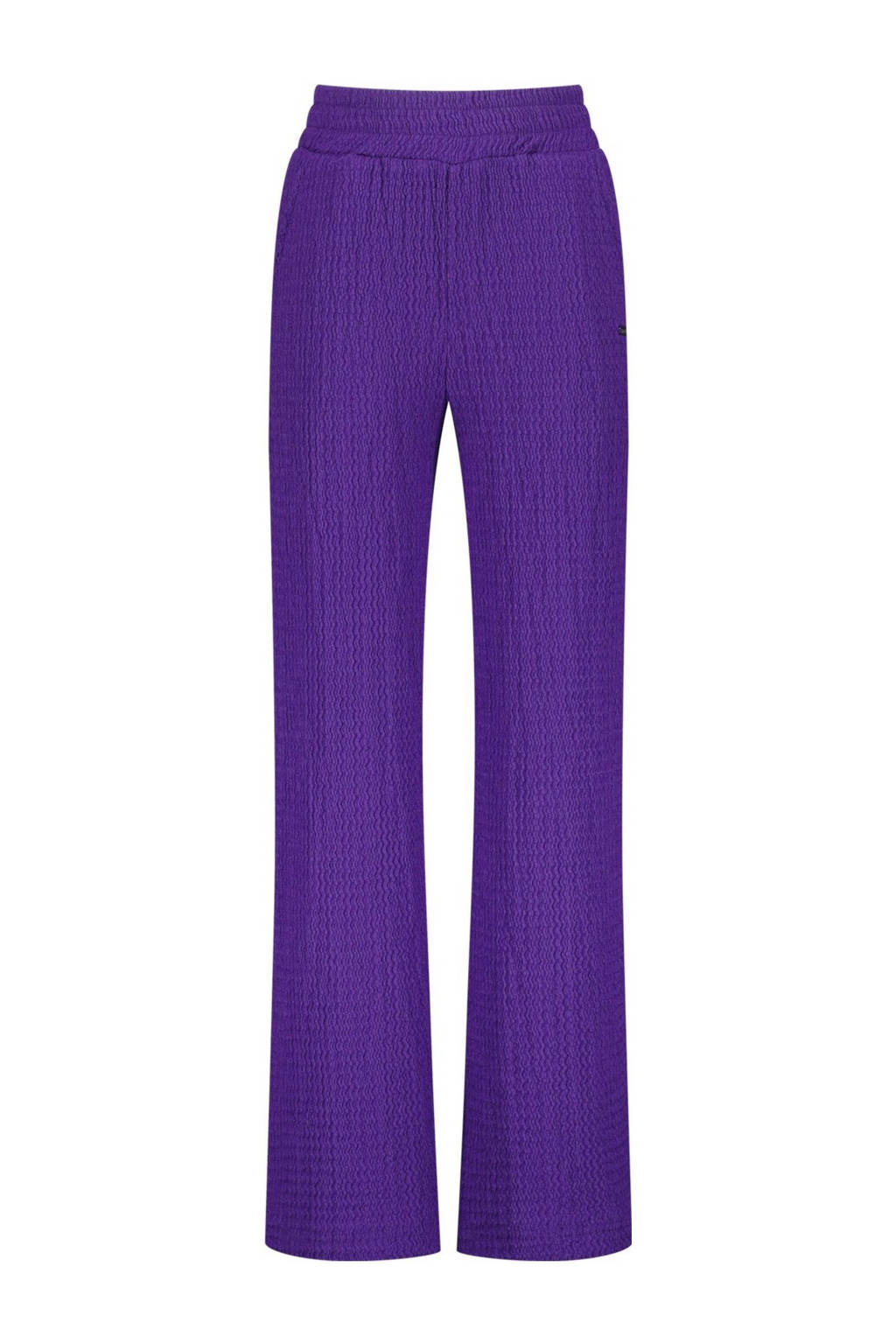 Raizzed wide leg broek paars