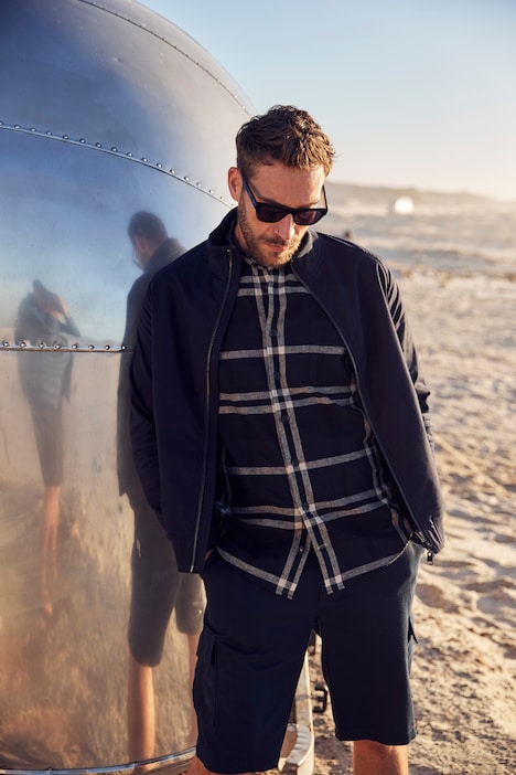 Leinenmix-Hemd, Langarm, Stehkragen, Modern Fit, bis 8 XL