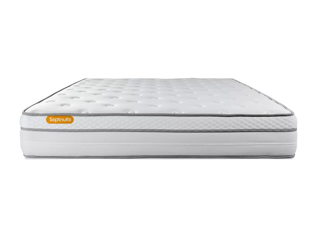Matelas 160x200 Memo Luxe Ressorts ensachés + mémoire de forme 5 zones de confort MAXI épaisseur