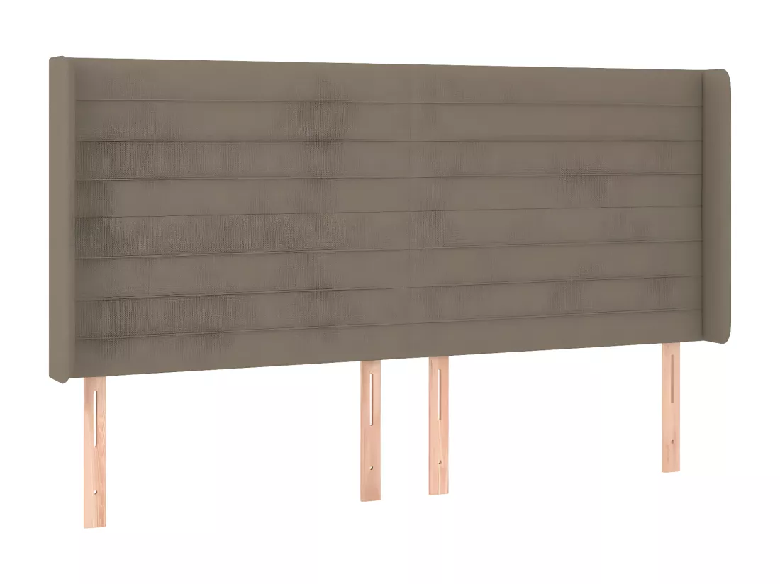 Sommier tapissier et matelas et LED Taupe 200x200 cm Tissu