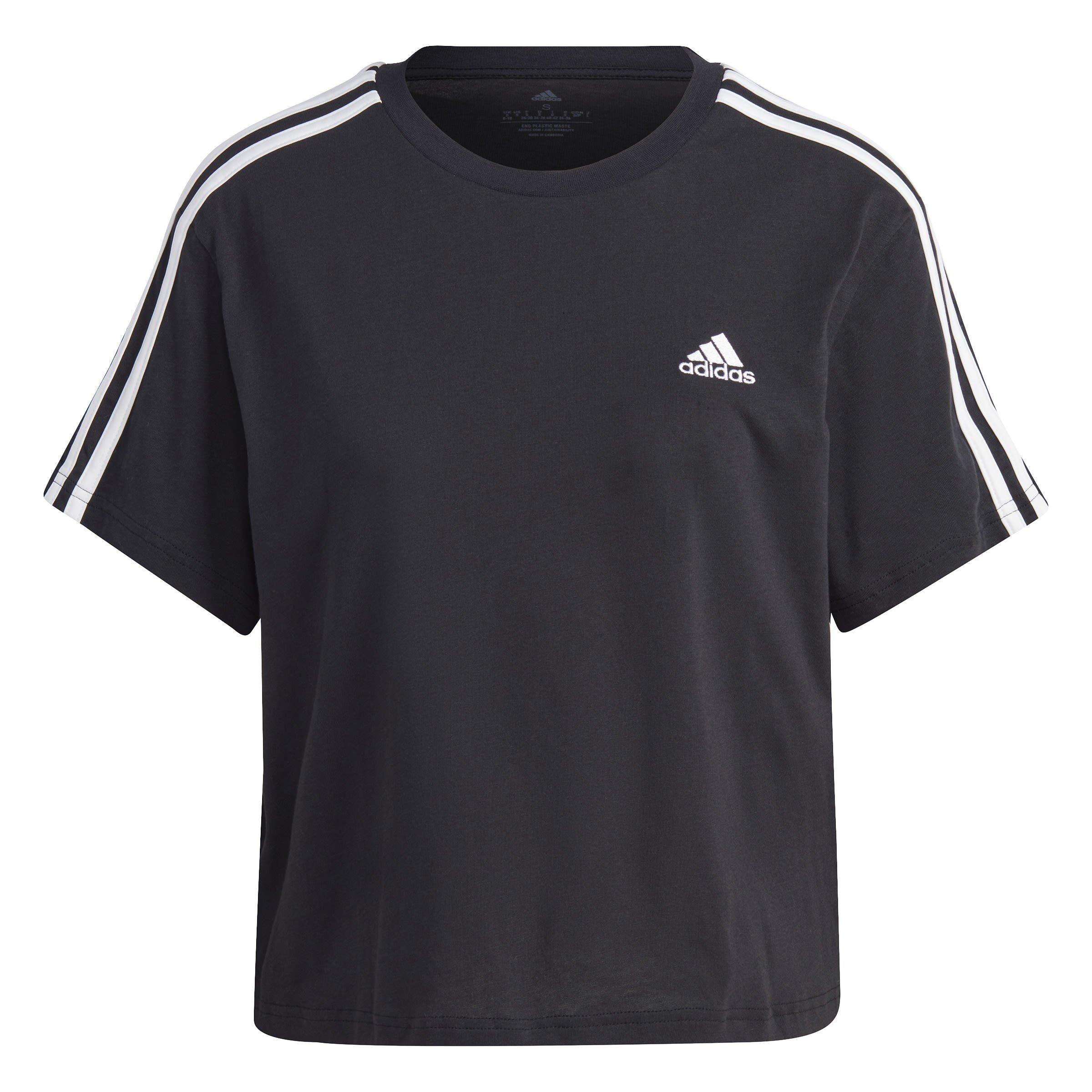 adidas 3S Crop T Shirt Womens