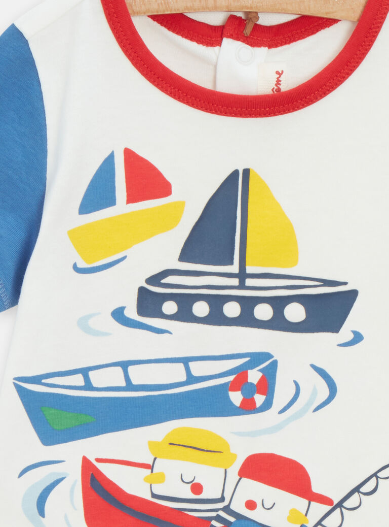 T-shirt à animation bateau pour bébé garçon