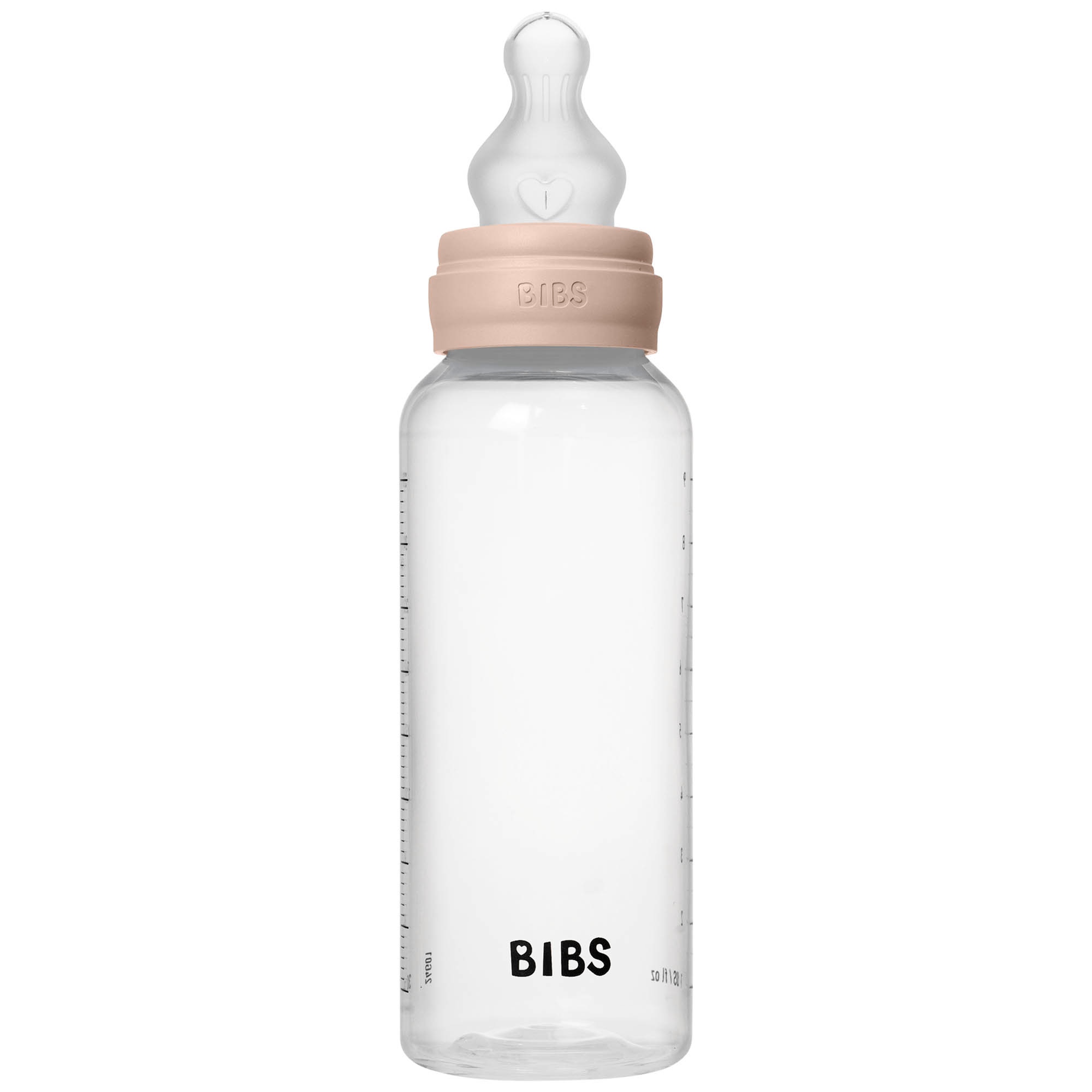 Bibs babyfles met siliconen speen - medium flow 270ml transparant