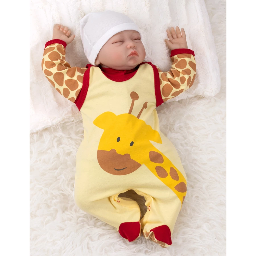 Baby Sweets 2tlg Set Strampler + Shirt Baby Giraffe rot gelb