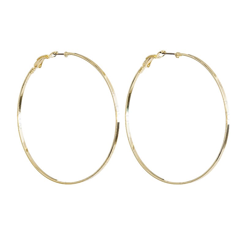 Boucles d'oreilles créoles en plaqué Or et rhodié