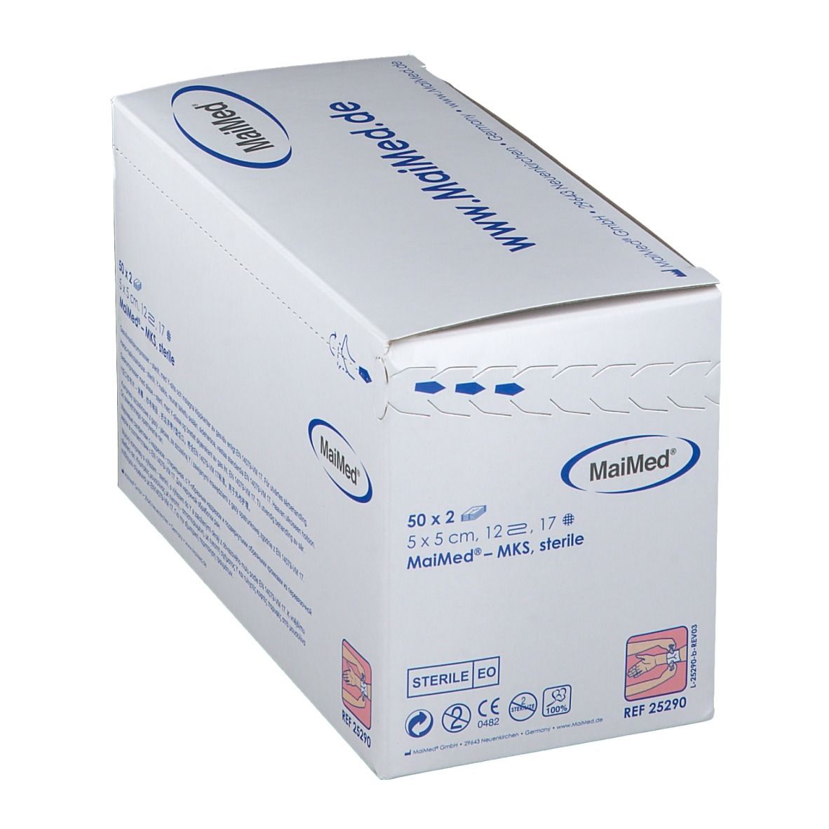MaiMed® Vlies-Schlitzkompressen 5 x 5 cm 12 fach steril
