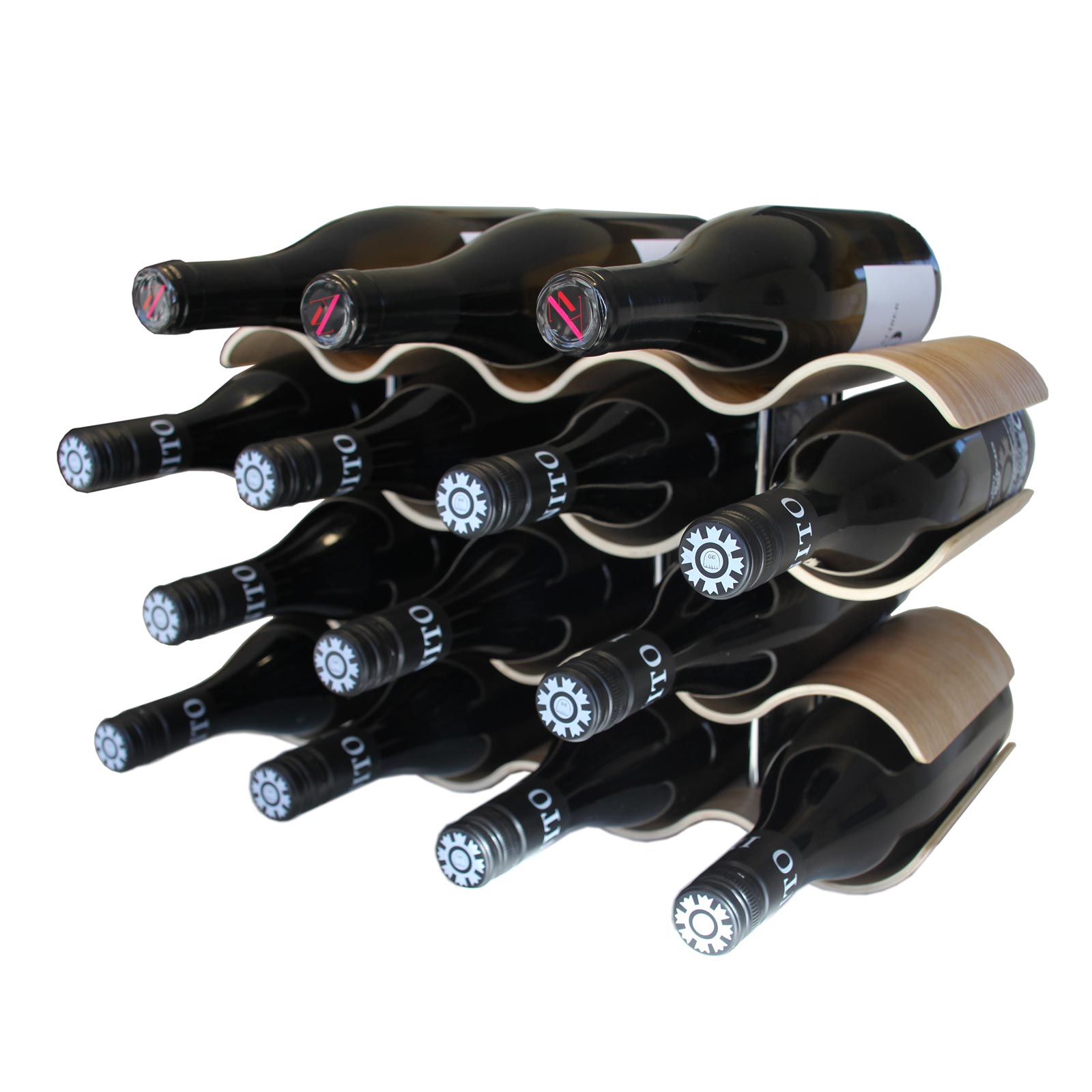 Weinregal - Bambus natur matt - für 14 Flaschen