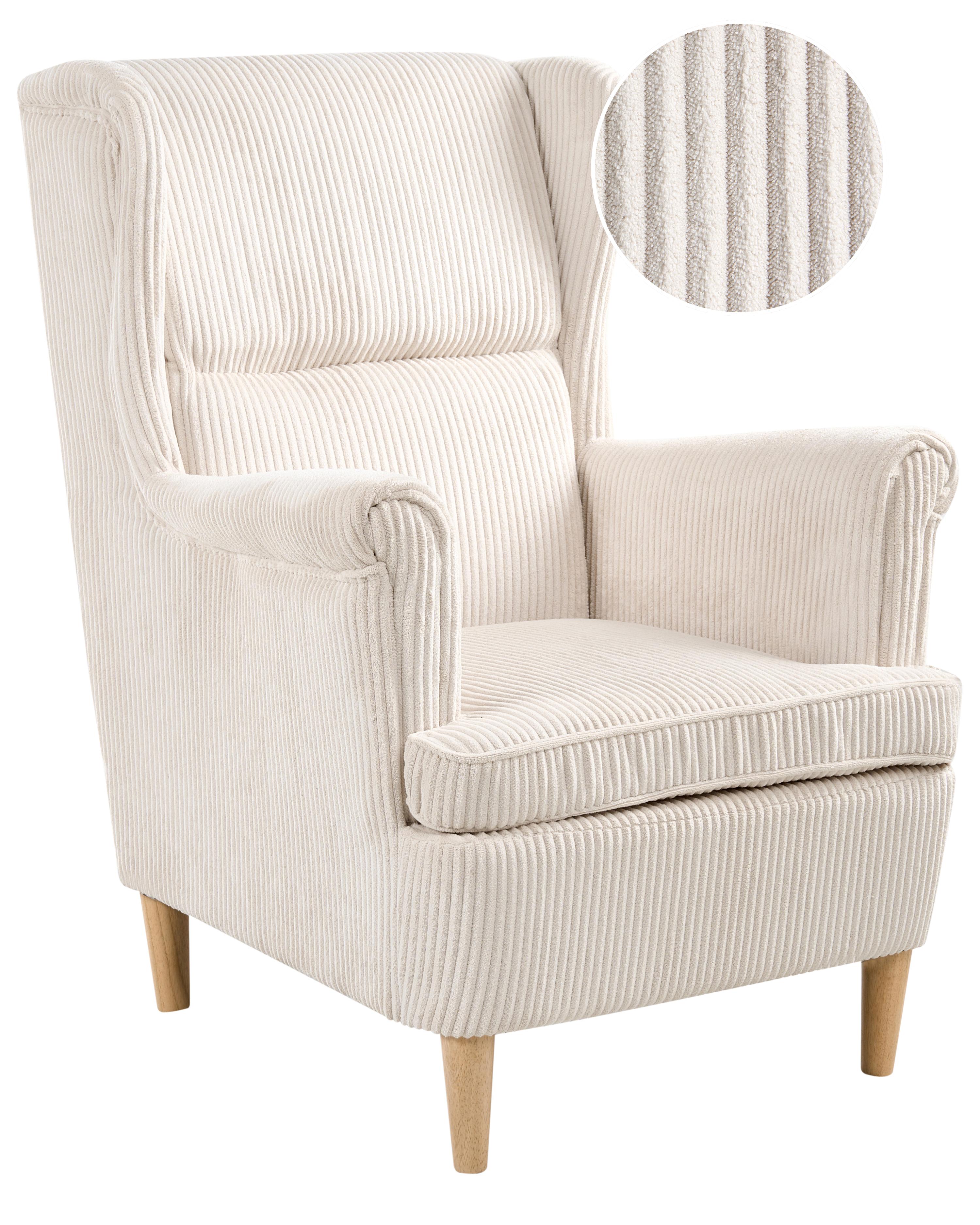 Oorfauteuil ABSON Corduroy Lichtbeige