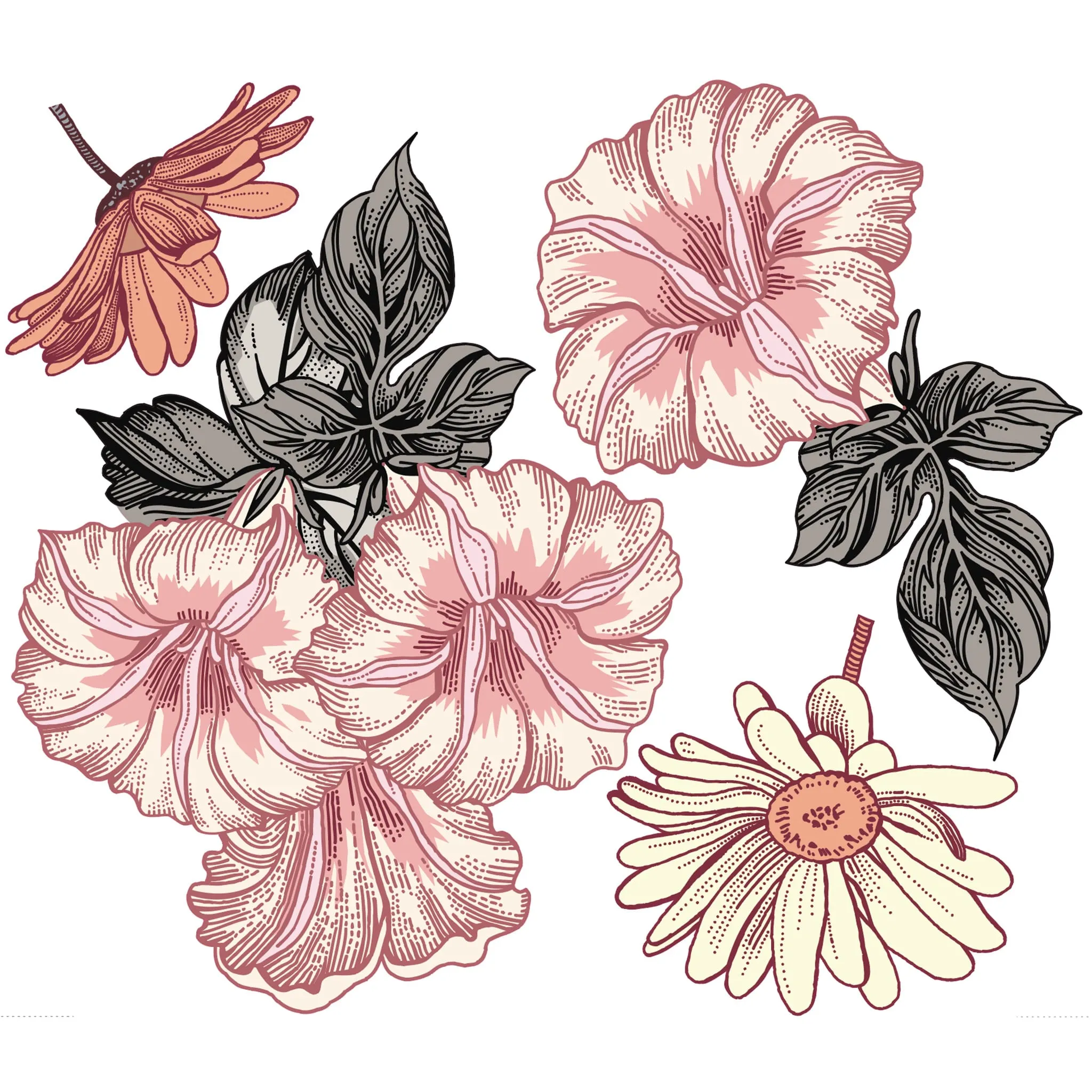 Origami Maison Autocollants muraux - Fleurs