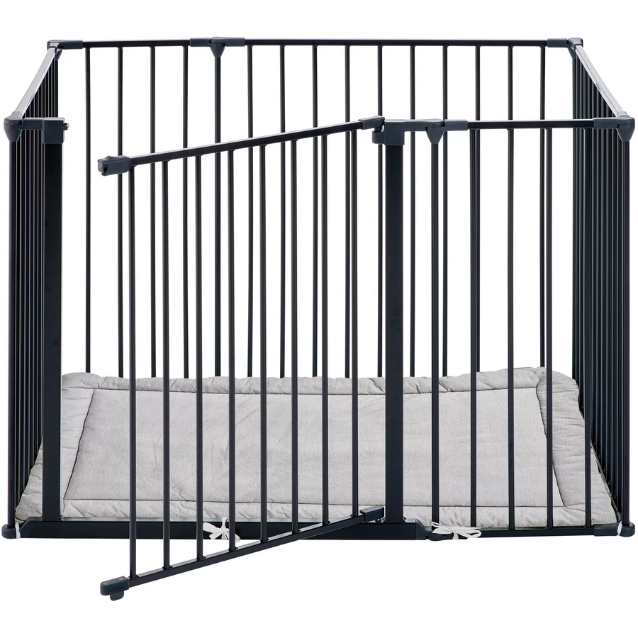 BabyDan Laufgitter Square inkl. Spielmatte 102 cm, schwarz