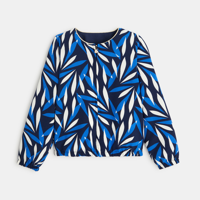Blouson zippé réversible bleu fille