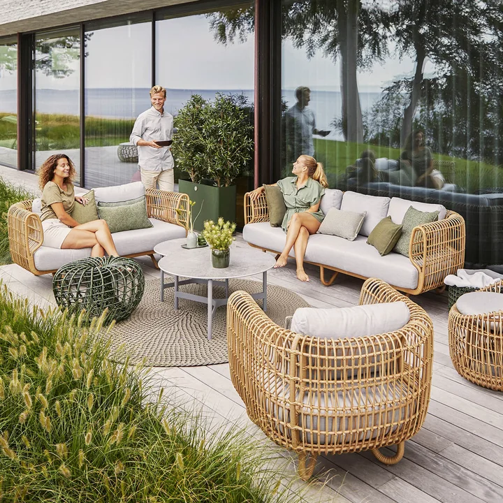 Cane-line - Nest 2-Sitzer Sofa Outdoor, natur / hellgrau