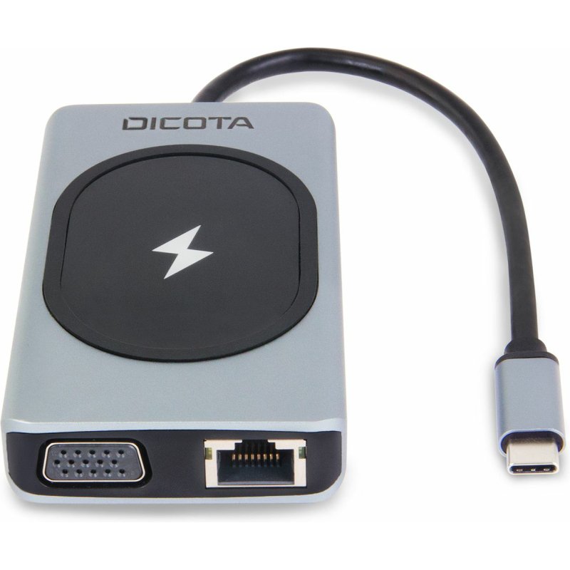 DICOTA D32059 hub & concentrateur USB Type-C Noir, Argent