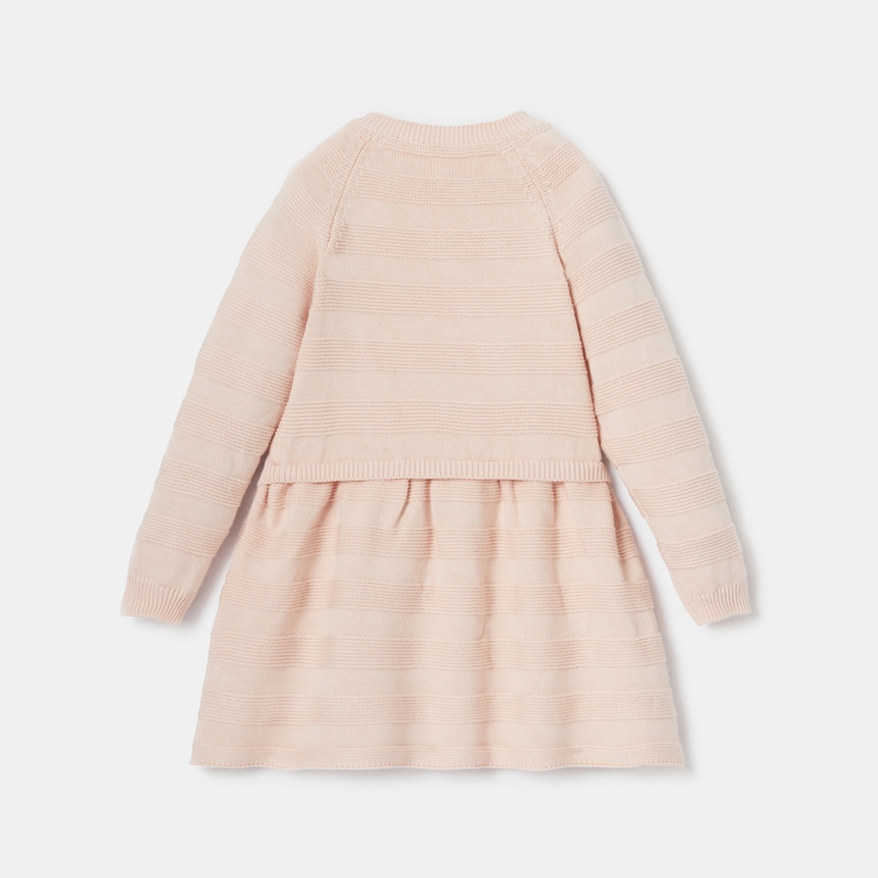 Robe-pull en tricot côtelé rose bébé fille Absorba
