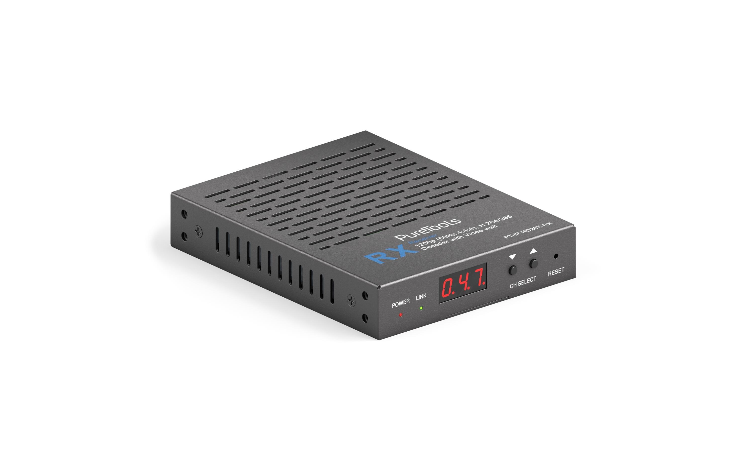 IP Receiver PT-IP-HD26X-RX HDMI<br>HDMI IP Receiver, H.264 / 265 IP-Streaming-Decoder mit Video Wall