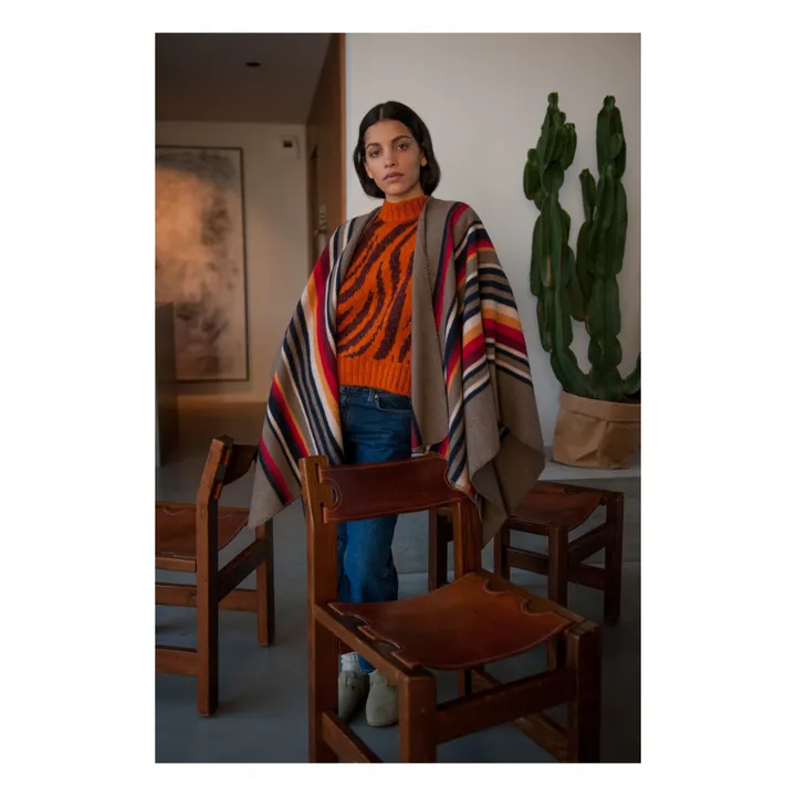 La Méricaine Cape Apache Laine Recyclée | Taupe