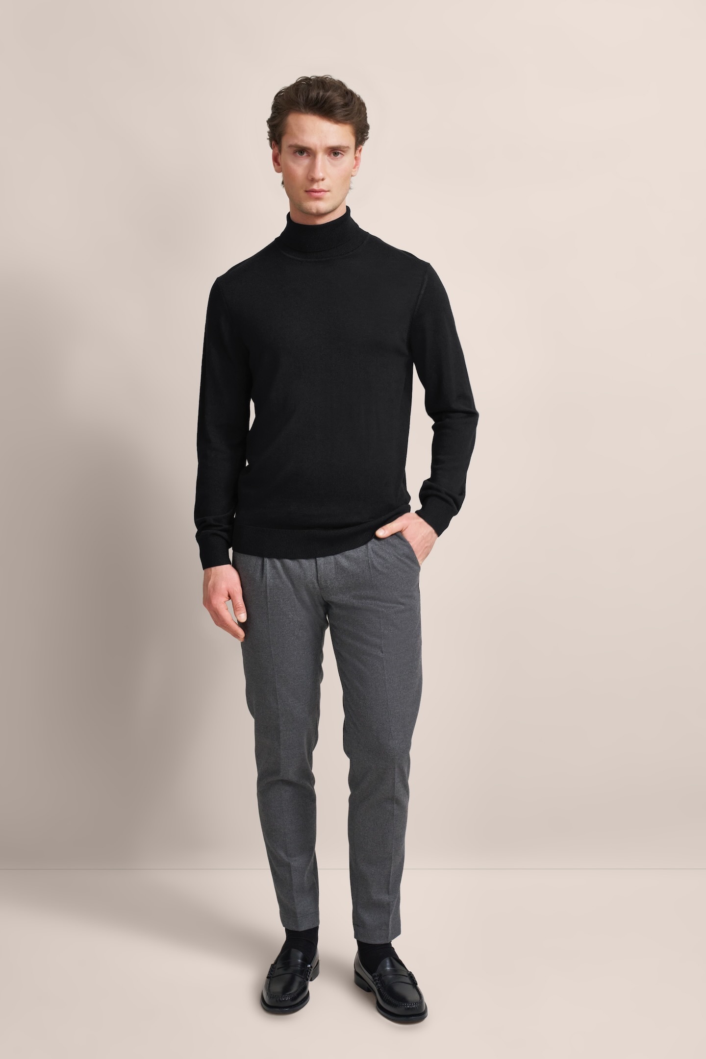 bugatti Rollkragenpullover , aus 100 % Merinowolle
