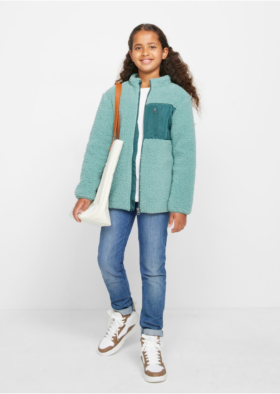 Veste enfant en maille polaire peluche avec poche poitrine