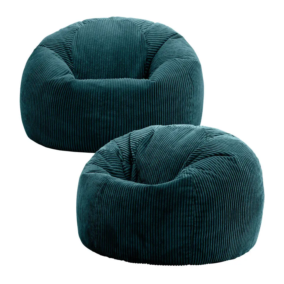 Set van 2 icon Zitzak Kingston - Corduroy Zitzak Volwassenen - Blauwgroen