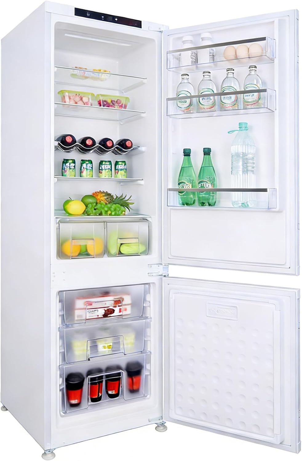 Einbaukühlschrank mit gefrierfach 177 cm hoch ,[​No Frost Plus] , kühl gefrierkombination einbau 178 kühlschrank | 248L (186L/62L) | Energieeffizient |5 hat,5 Schubladen|Leise|Türscharnieren Wechselbar