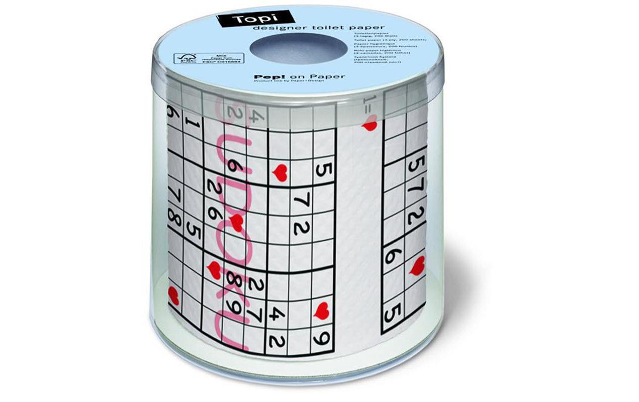 Toilettenpapier Sudoku 1 Rollen, 3-lagig, MehrfarbigWC Papier mit Sudoku
