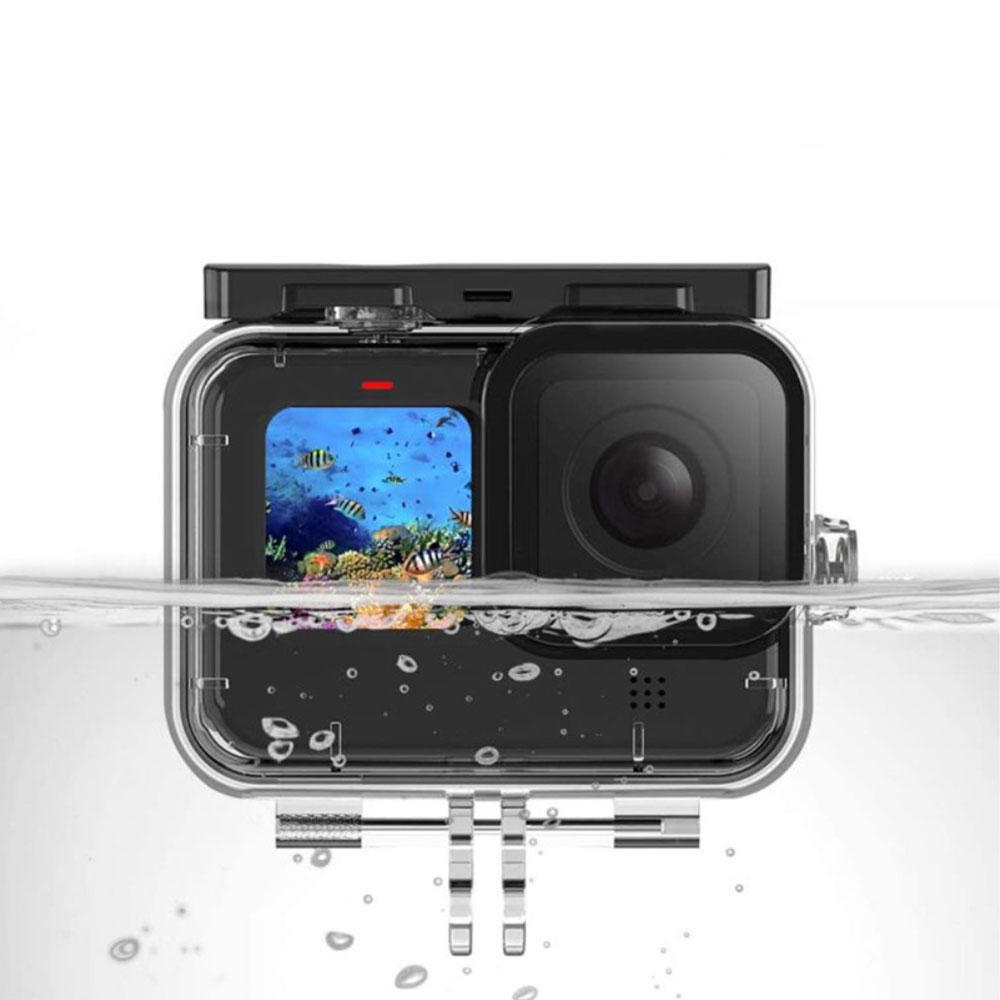 (9in1) GoPro Hero 12 / 11 / 10 / 9 Unterwasser Taucher Bundle mit 3 Linsenfilter / Gehäuse / Anti-Dunst Blätter / Schutzfolie / Monopod