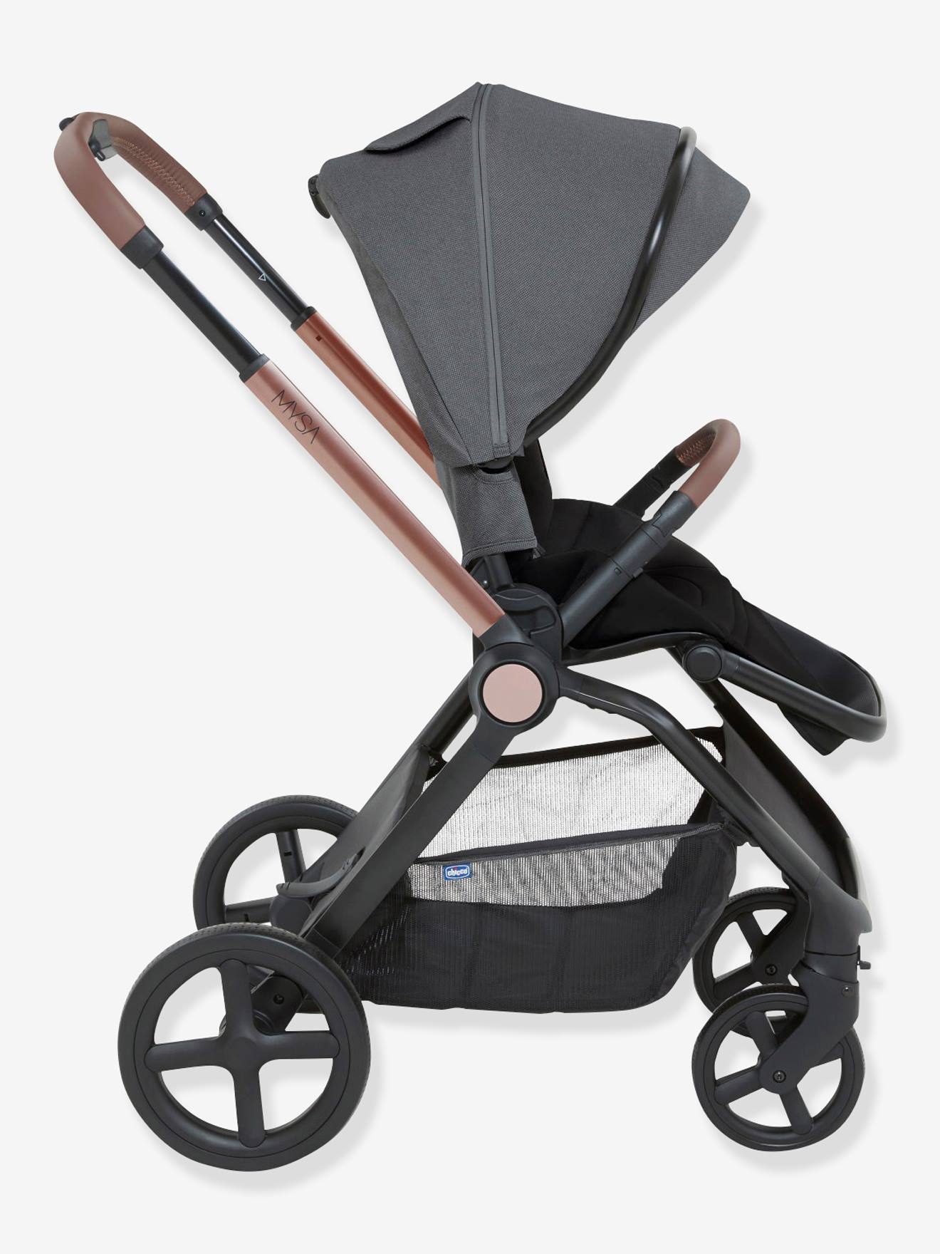 Carrinho de bebê Mysa Chicco, cinza
