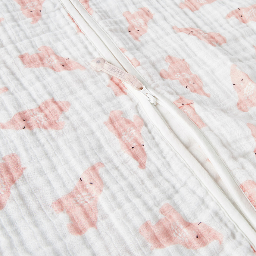 Gigoteuse en mousseline de coton bio 70 cm Anna rose