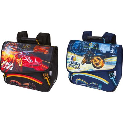 Cartable Megacars / Megabikes - 38 cm - 2 compartiments - 2 modèles disponibles - Oberthur