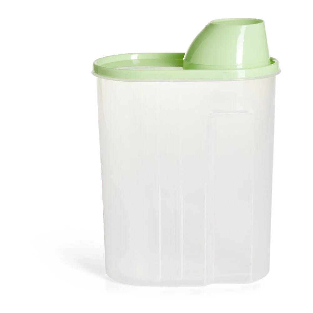 Boîte alimentaire plastique transparent et vert 2,5L