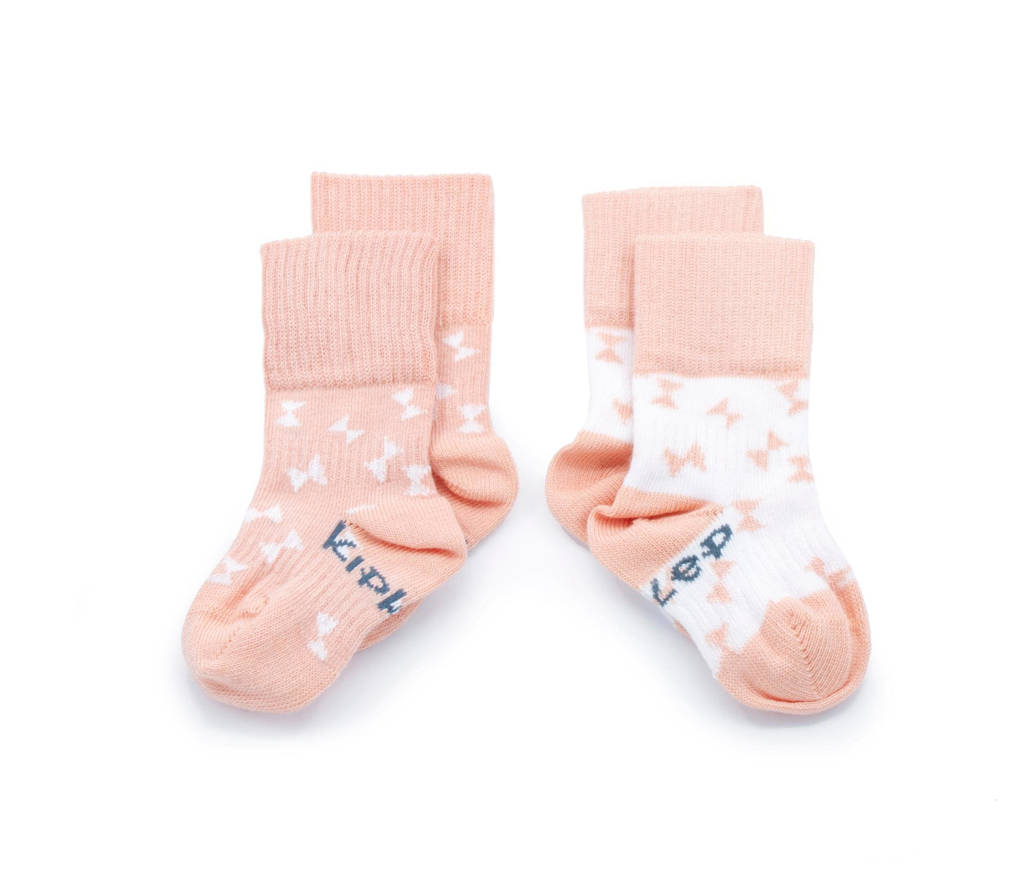 KipKep Blijf-Sokjes 0-6 mnd - set van 2 party pink