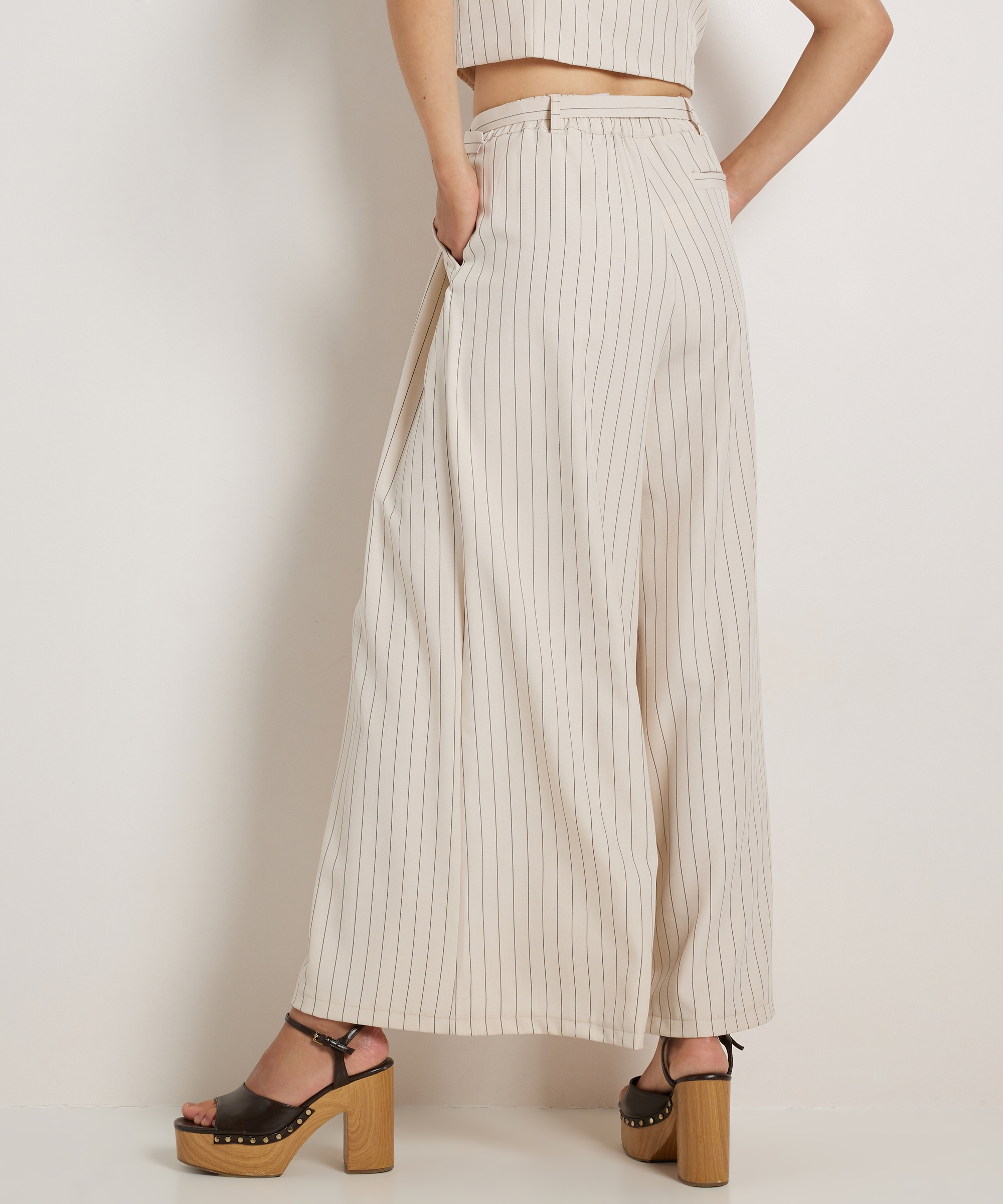 wide fit broek gestreept