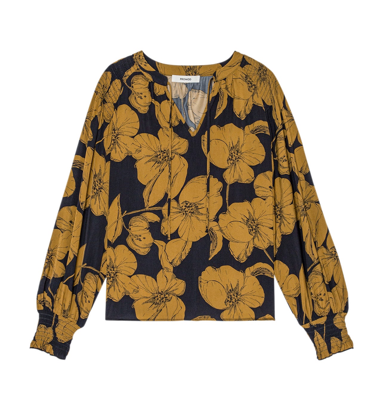 Blouse imprimée en satin Femme - Imprimé noir
