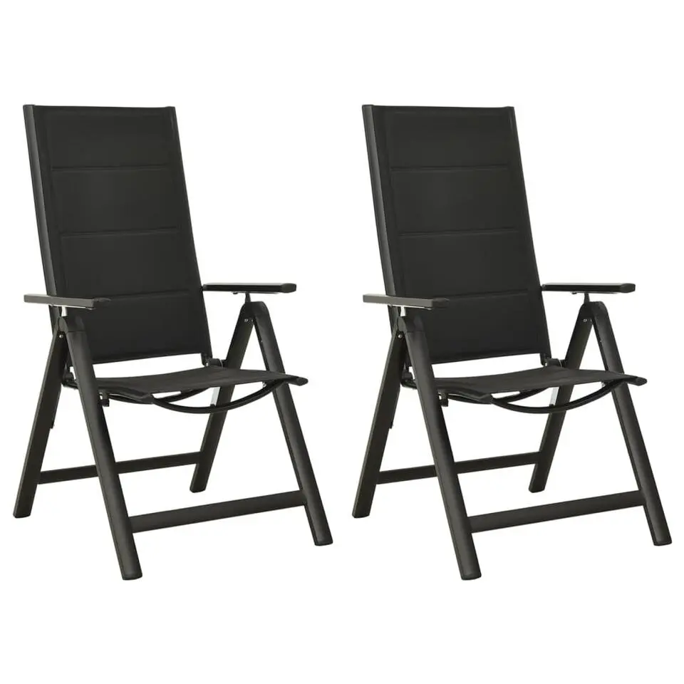 vidaXL - Stapelbare Stoel - Zwart - Aluminium - 2 stuks