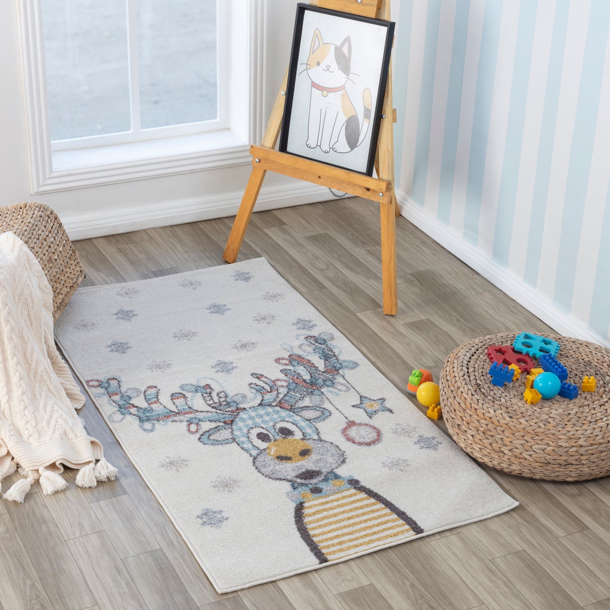 Kinderkleed Caribou, veelkleurig/blauw, 80x150 cm, DINGO