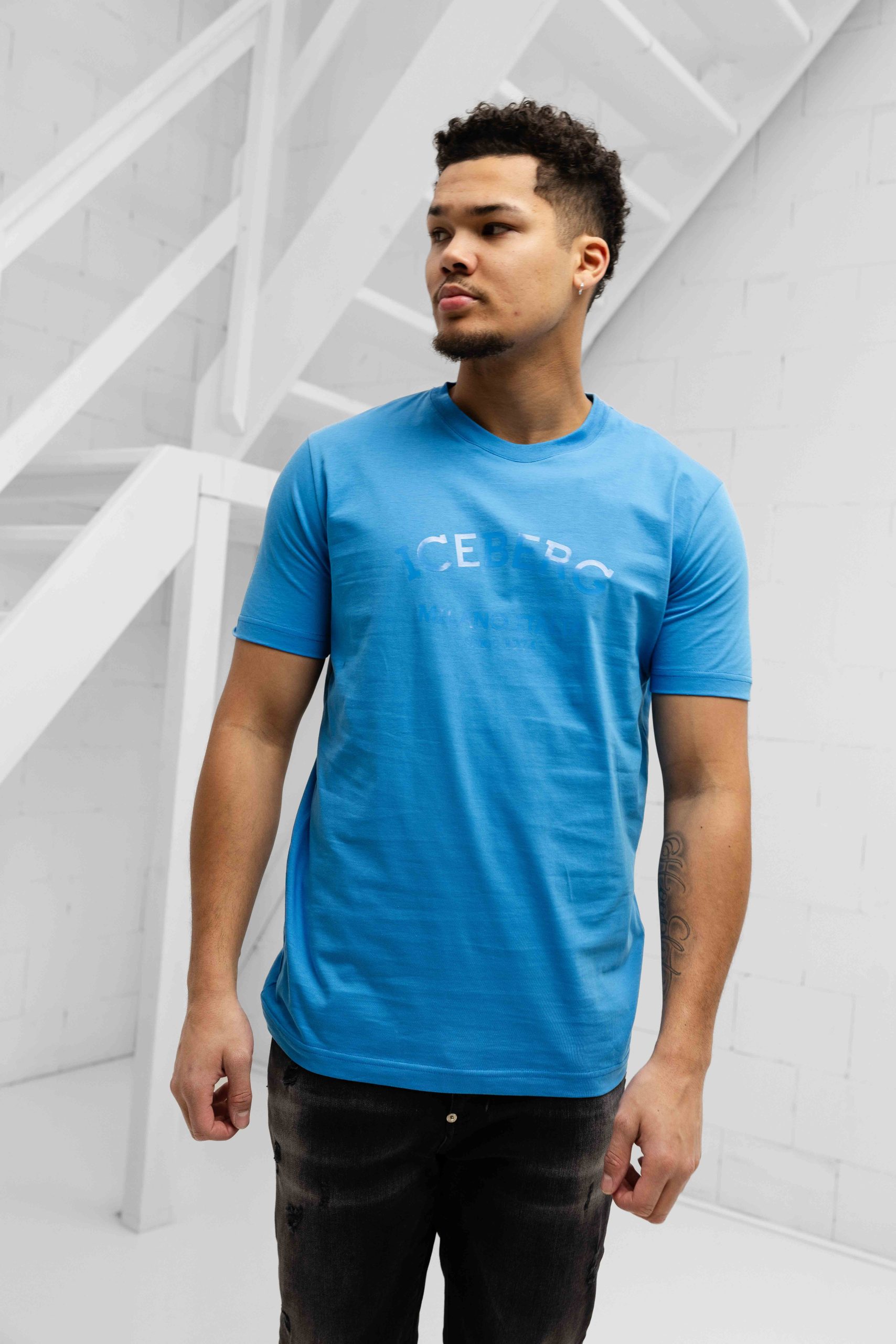 Iceberg 5D F02N Jersey T-Shirt Heren Blauw