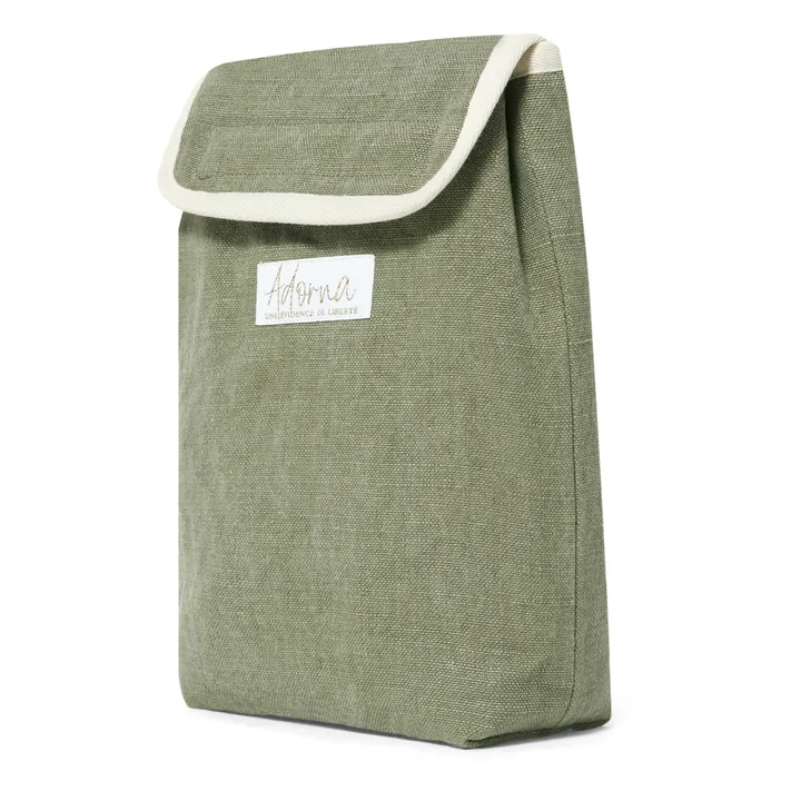 Adorna Lunch bag isotherme en lin | Vert kaki