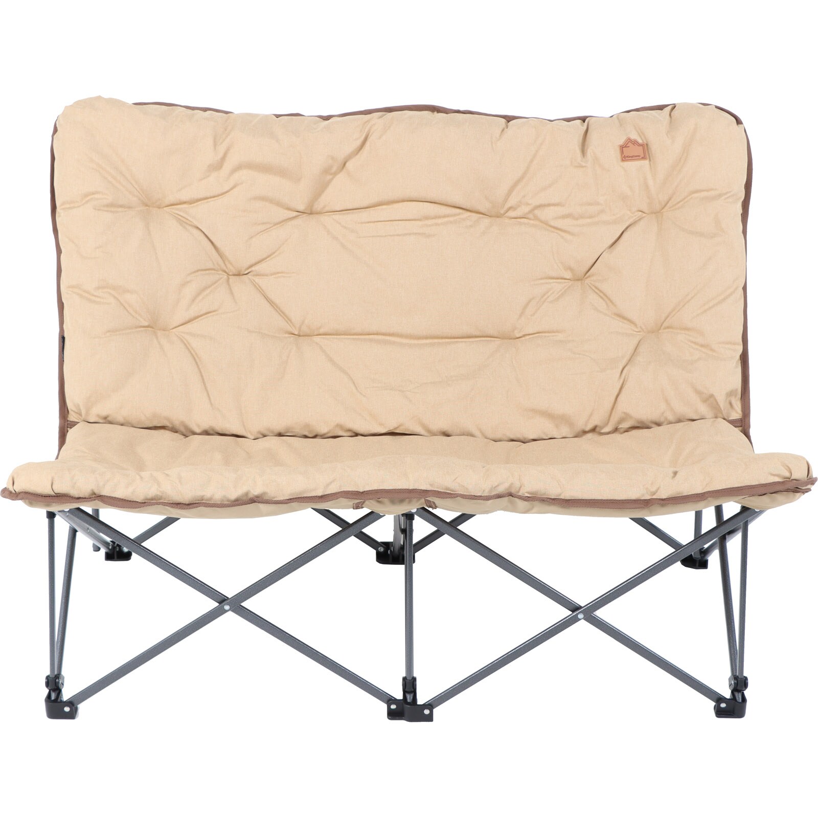 KINGCAMP Camping Sofa Lindon Relax Doppel Lounge Stuhl 2Personen Faltstuhl Couch Farbe: beige