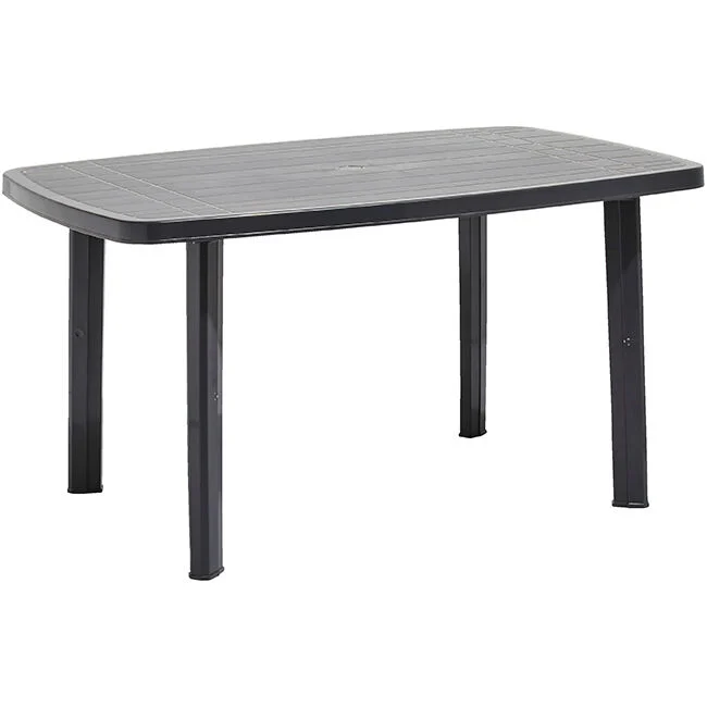 Table de jardin rectangulaire 6 personnes gris anthracite