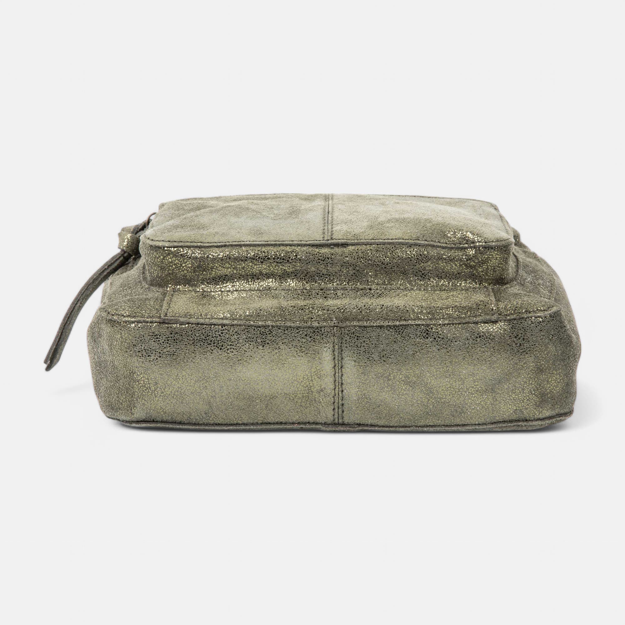 Sac bandoulière en cuir kaki