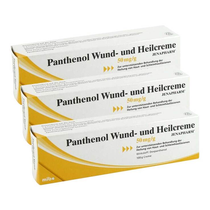 Panthenol Wund- und Heilcreme Jenapharm, 3x100 g