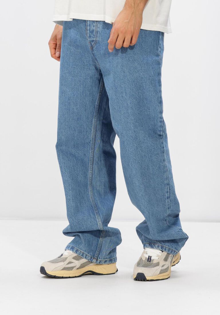 blauwe filling pieces straight leg jeans denim pants washed
