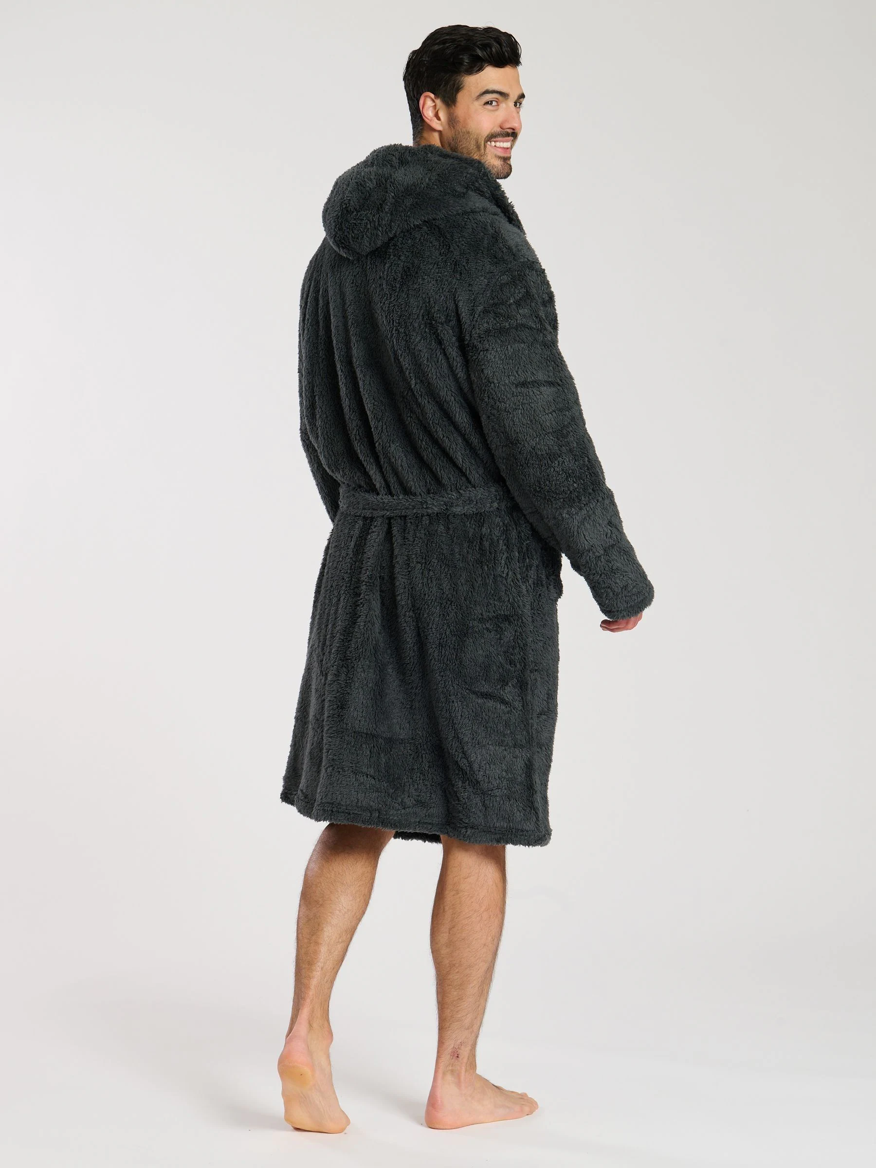 Grijs - Loungeable Sherpa kamerjas met capuchon
