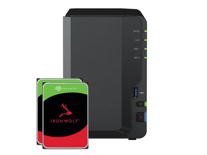 Synology NAS DiskStation DS223, 2-bay Seagate Ironwolf 4 TB NAS mit 2 Laufwerkschächten