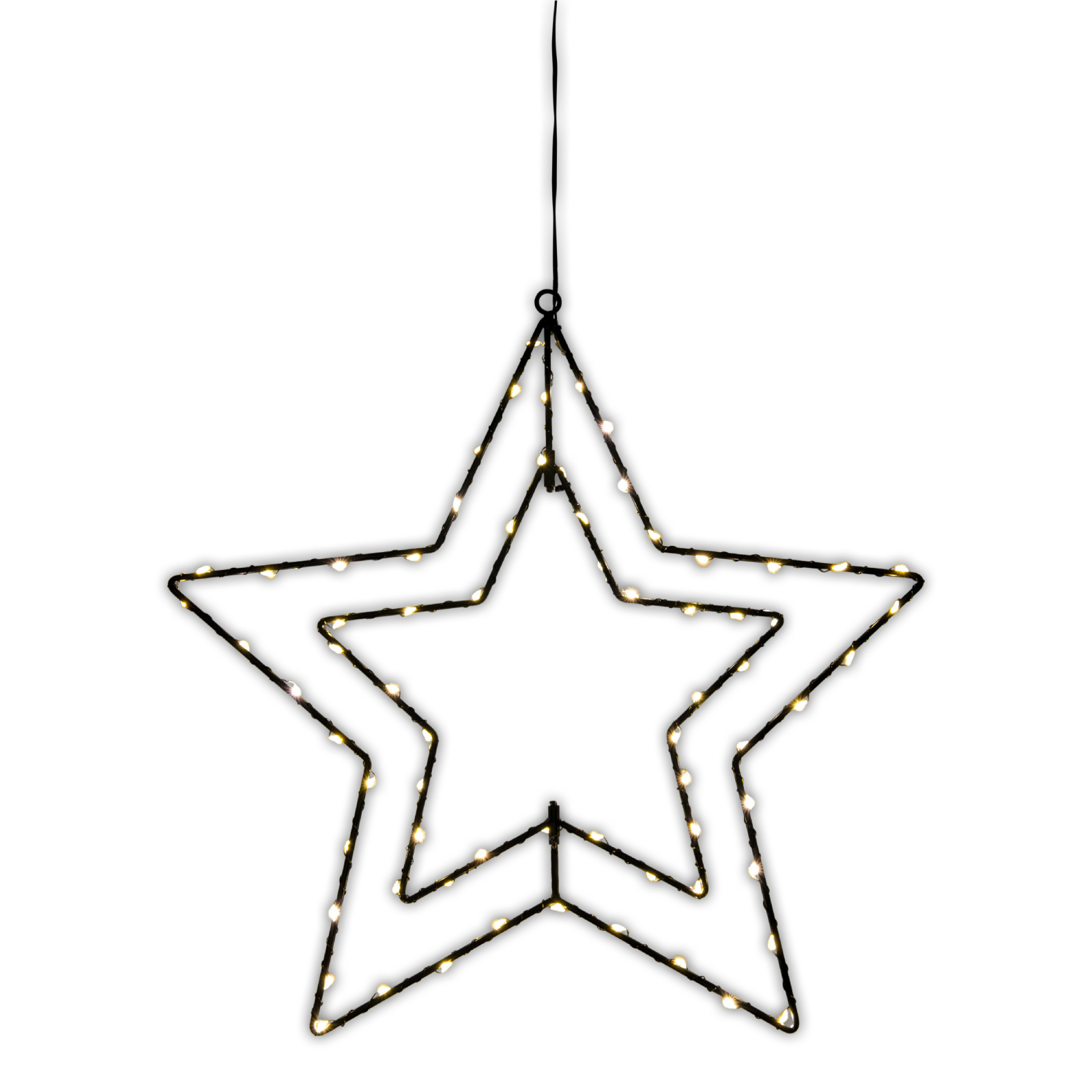 LED-Weihnachtsstern 3D - schwarz - 38 cm