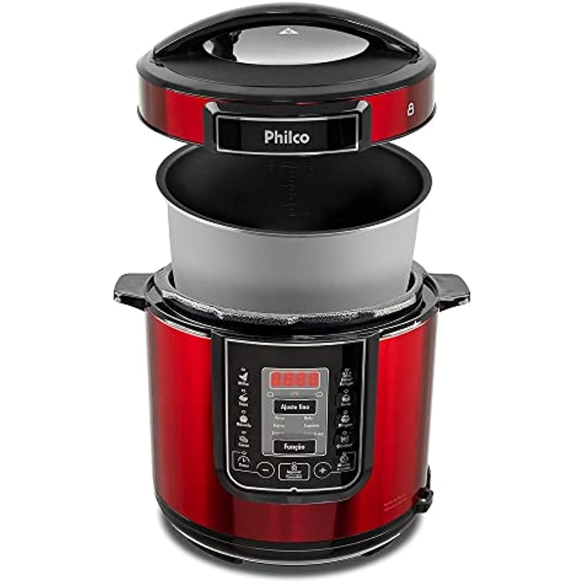 Panela de press&atilde;o, Digital inox red ppp01, 6L, Vermelho, 110v, Philco