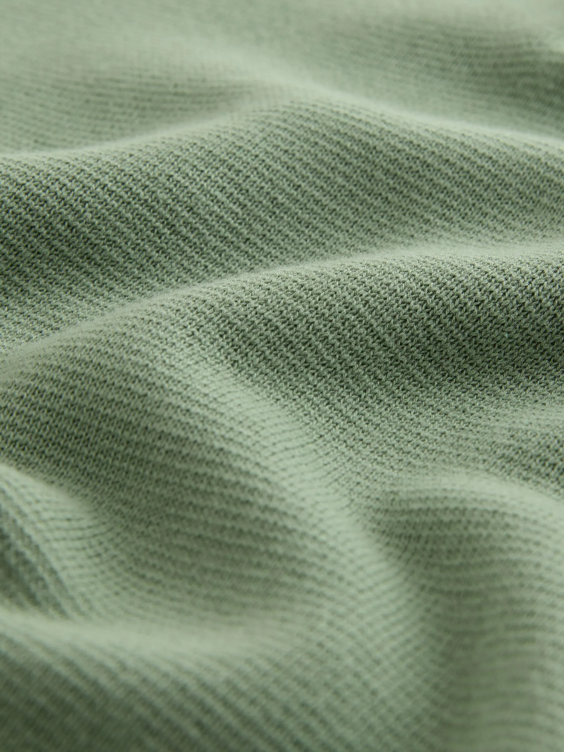 Grijs-groen - Effen - Regular fit 100% katoenen premium trui met korte rits